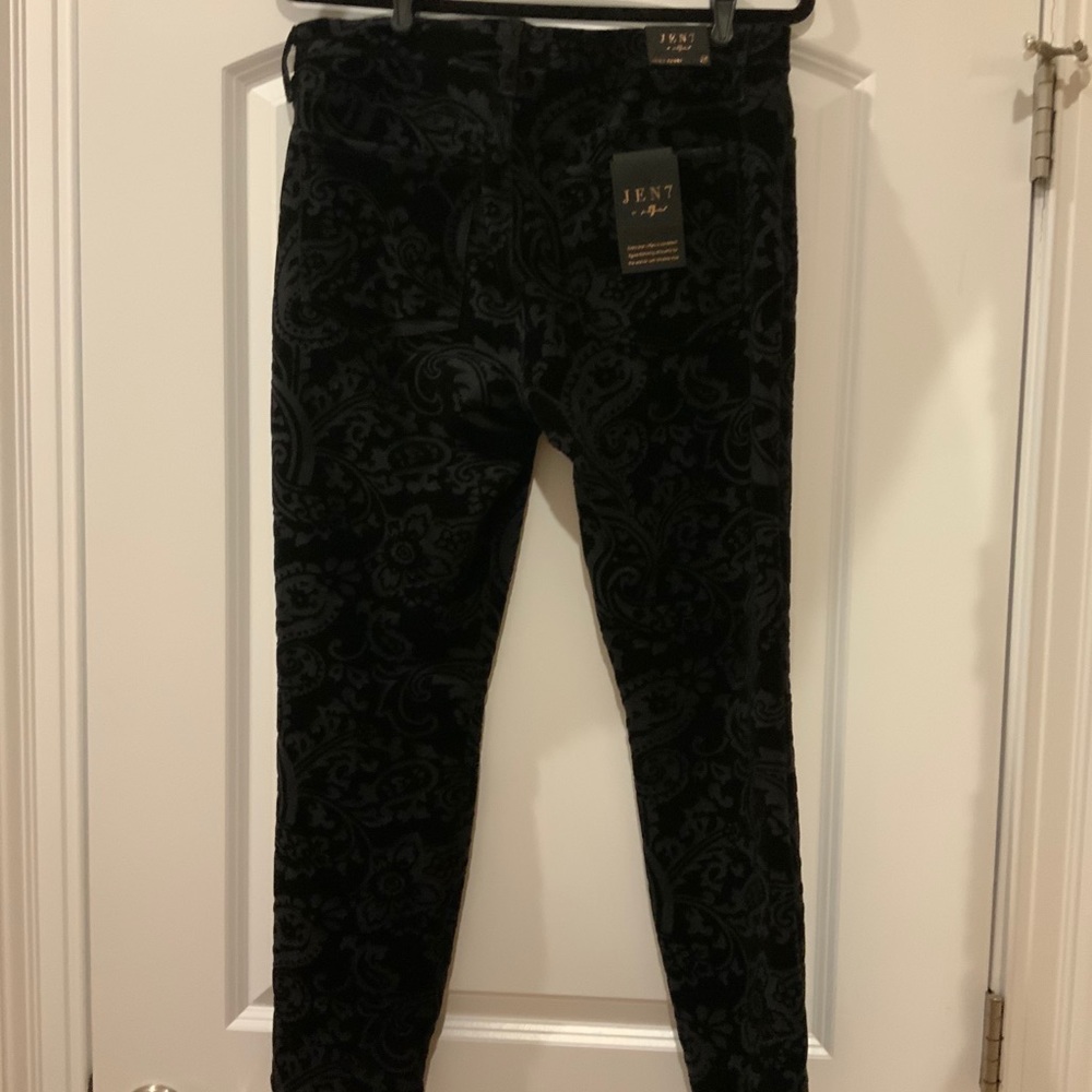 7 for all mankind Jen7, pants black velvet size 12 - Picture 2 of 6